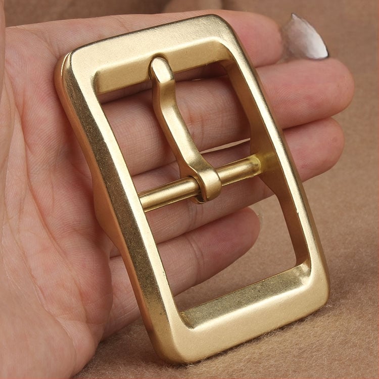 Ανδρική αγκράφα ζώνης από ορείχαλκο, με ακίδα, ιαπωνικού στυλ, παχύτερο κλιπ, κορυφαίο δέρμα