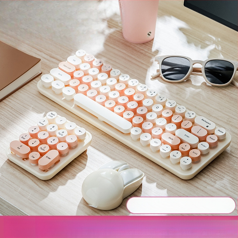 Nyúl témájú vezeték nélküli billentyűzet és egér szett, USB billentyűzet és USB egér, optikai 2000 DPI szenzor, ergonomikus kialakítás