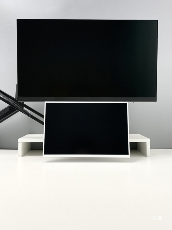 Μοντέλο 002 Φορητή βάση οθόνης με μηχανικό βραχίονα και επέκταση VESA, οριζόντια/κάθετη στήριξη σε επιφάνεια εργασίας, μεταλλική κατασκευή