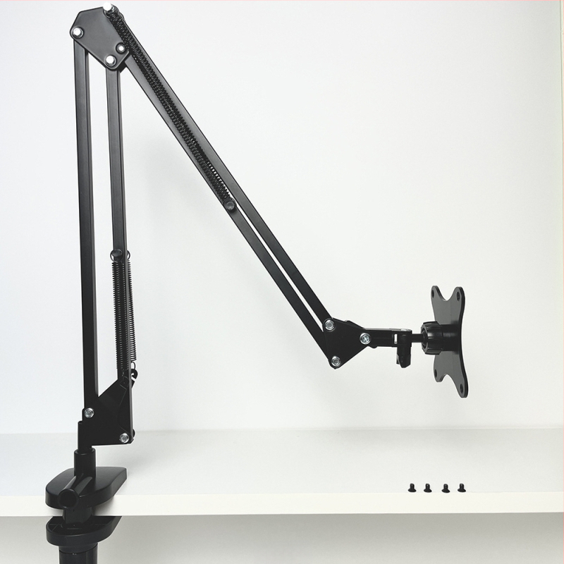 Μοντέλο 002 Φορητή βάση οθόνης με μηχανικό βραχίονα και επέκταση VESA, οριζόντια/κάθετη στήριξη σε επιφάνεια εργασίας, μεταλλική κατασκευή