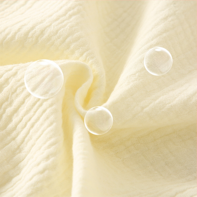 Zīdaiņu kokvilnas gāze romper ar garām piedurknēm, diagonāla aizdare, plāns vasaras modelis