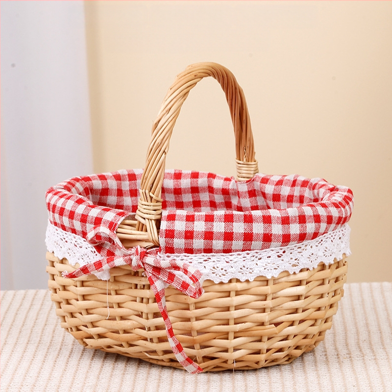 Vītolu grozs olām un augļiem, rokām pletts, pielāgojams, kartona iepakojums