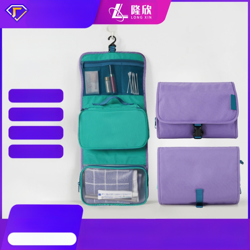 Pārvietojama kosmētikas un higiēnas preču uzglabāšanas soma ar mitro–sausas atdalīšanu un pakarināšanas āķi ceļojumiem, liela jauda – Poliesteris, Daudzfunkcionāla, Ceļošanai