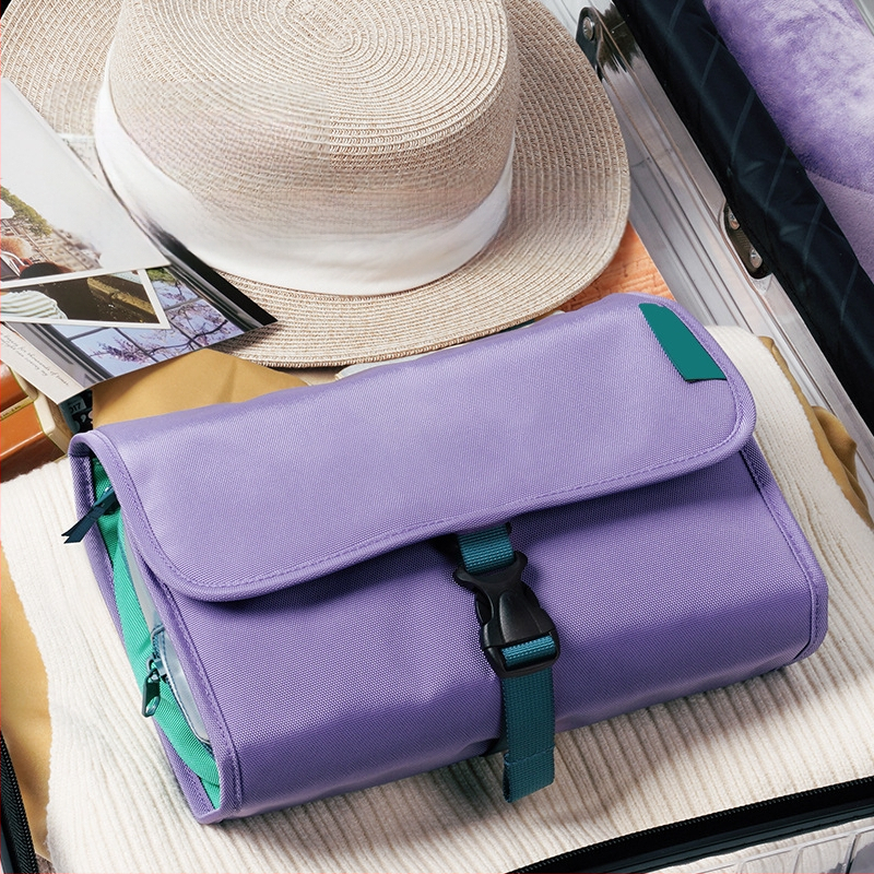 Pārvietojama kosmētikas un higiēnas preču uzglabāšanas soma ar mitro–sausas atdalīšanu un pakarināšanas āķi ceļojumiem, liela jauda – Poliesteris, Daudzfunkcionāla, Ceļošanai