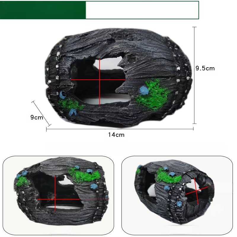 Akvārija dekors: slēptuve ala, tukša konstrukcija zivīm un garnelēm