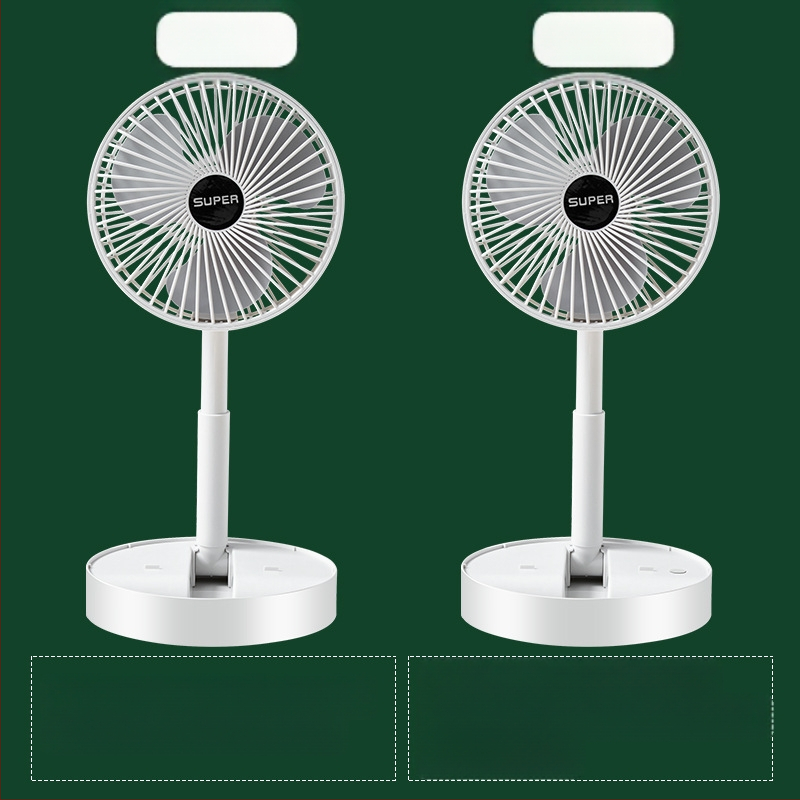 Сгъваем мини USB настолен вентилатор, 3 лопатки, безчетков мотор, вградена презареждаема батерия, тихо работи под 36 dB