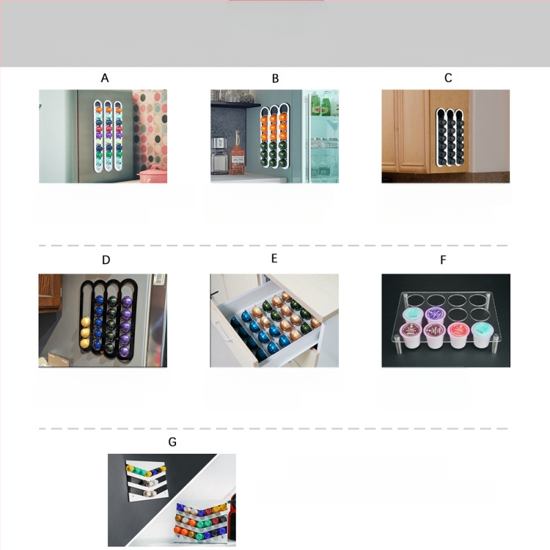 Ακρυλική θήκη για κάψουλες καφέ — μοντέρνος μινιμαλιστικός σχεδιασμός, οργάνωση για ντουλάπι/συρτάρι κουζίνας