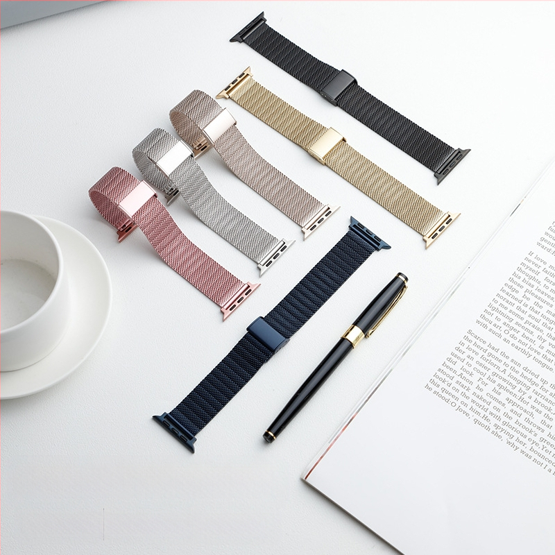 Baohong rozsdamentes acél Milanói hálószíj Apple Watchhoz — kompatibil Samsung, Apple, Huawei; súly 80 g