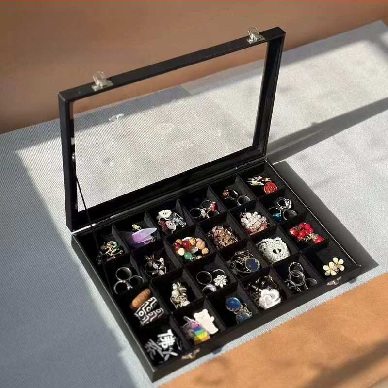 Cutie pentru bijuterii cu capac pentru inele, cercei, coliere și brățări – material: catifea; utilizare: ambalare inele; ambalaj special: ambalaj bijuterii; număr de produs: Manufacturer Direct Supply Custom Made Cross-border