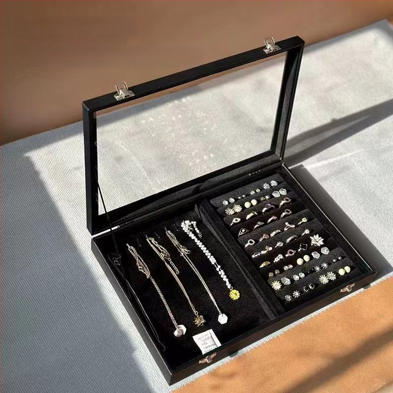 Cutie pentru bijuterii cu capac pentru inele, cercei, coliere și brățări – material: catifea; utilizare: ambalare inele; ambalaj special: ambalaj bijuterii; număr de produs: Manufacturer Direct Supply Custom Made Cross-border