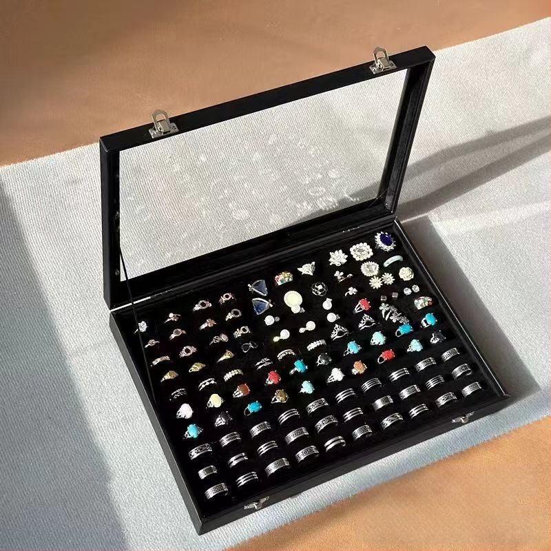 Cutie pentru bijuterii cu capac pentru inele, cercei, coliere și brățări – material: catifea; utilizare: ambalare inele; ambalaj special: ambalaj bijuterii; număr de produs: Manufacturer Direct Supply Custom Made Cross-border