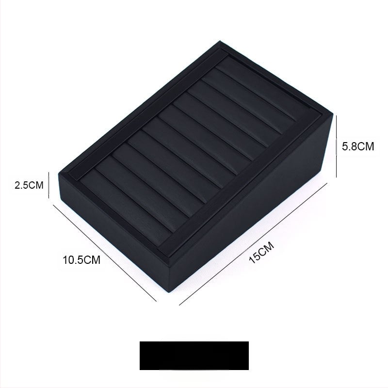 Gyűrűk és fülbevalók kiállító tálca textúrált bőrrel – Elegáns ékszerkiállító állvány, művészi stílus, 2025 tavasz