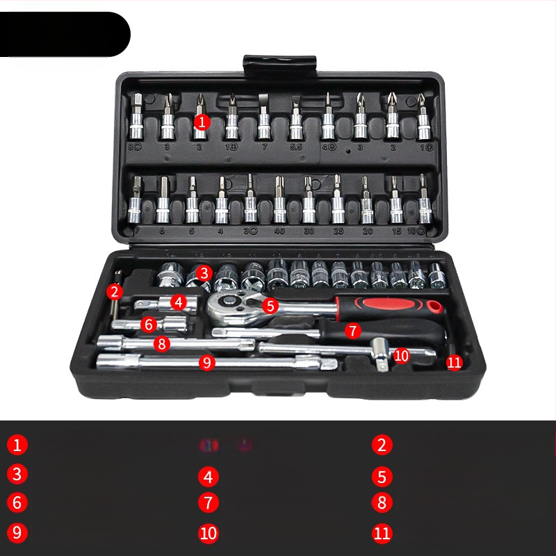 Σετ εργαλείων επισκευής αυτοκινήτου L1639 – Ατσάλι άνθρακα, 108 τεμάχια σε θήκη εργαλείων