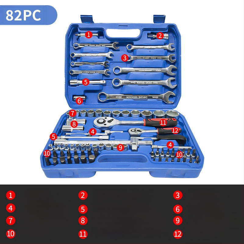 Σετ εργαλείων επισκευής αυτοκινήτου L1639 – Ατσάλι άνθρακα, 108 τεμάχια σε θήκη εργαλείων