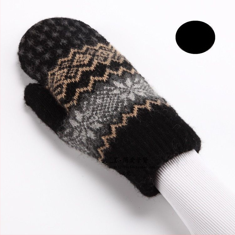 Ziemas divslāņu adīti silti pirkstu cimdi bez pirkstiem ārējai braukšanai, kokvilnas bāze ar vācu fleece