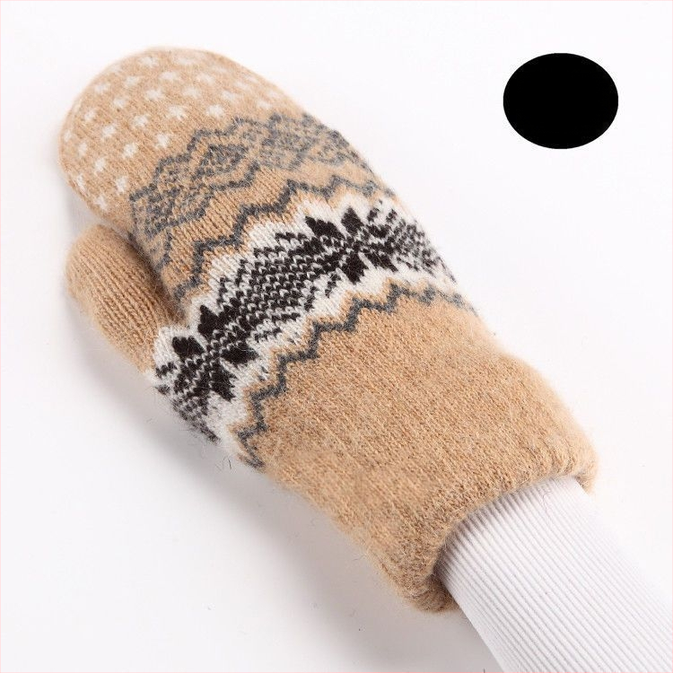 Ziemas divslāņu adīti silti pirkstu cimdi bez pirkstiem ārējai braukšanai, kokvilnas bāze ar vācu fleece