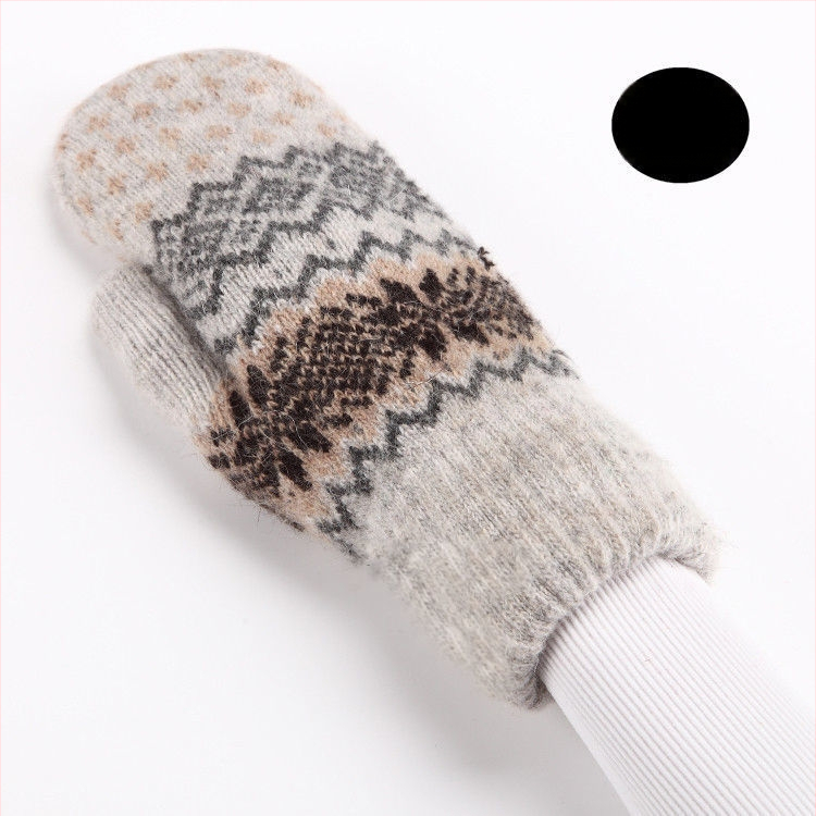 Ziemas divslāņu adīti silti pirkstu cimdi bez pirkstiem ārējai braukšanai, kokvilnas bāze ar vācu fleece