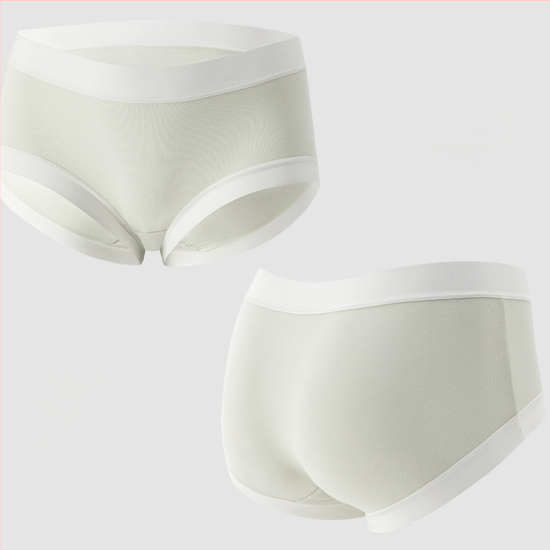 Sieviešu kokvilnas apakšveļa ar antibakteriālu aizsardzību, vidēja josta, trijstūra modelis, grafēna oderējums kaunuma zonā