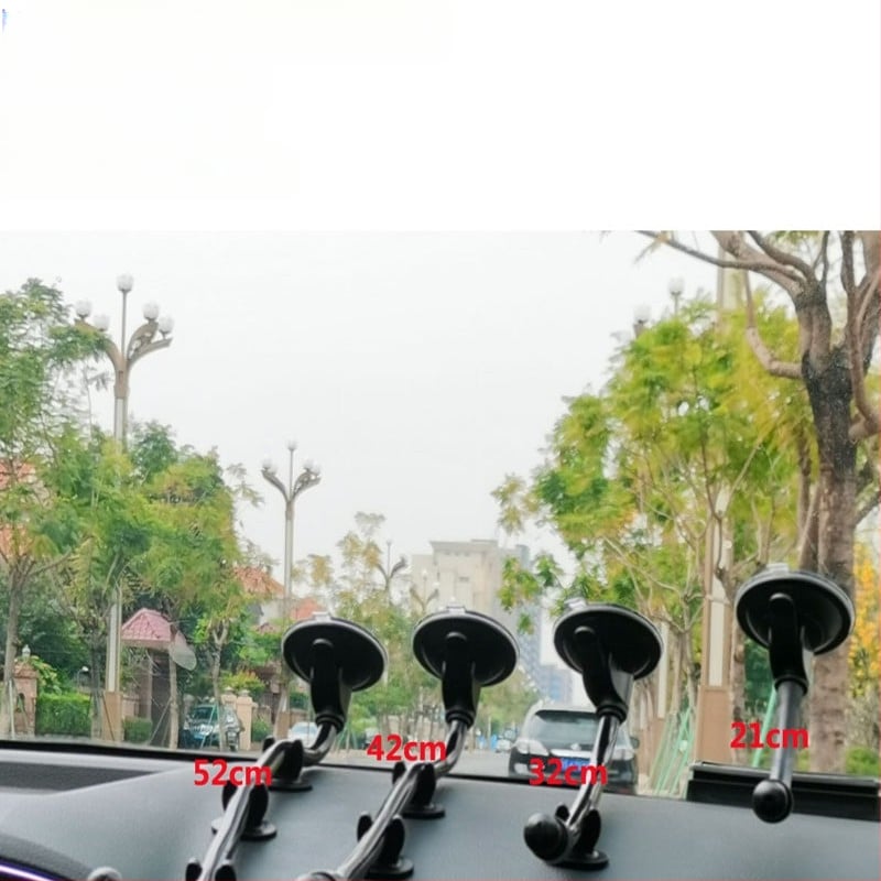 Automašīnas tālruņa turētājs ar sfēras galvu, paplašināto piesūcekni, garu stieni, universālais adapters — modelis RST-X28