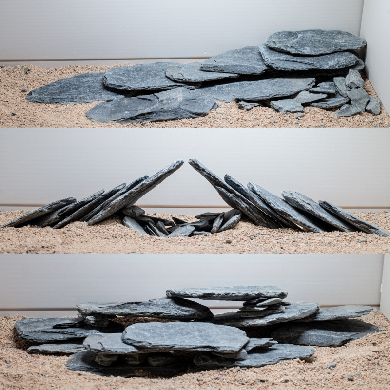 Piatră Peisaj pentru Acvariu – șist natural, plăci subțiri pentru râu în acvariu, model TZd4rHWc