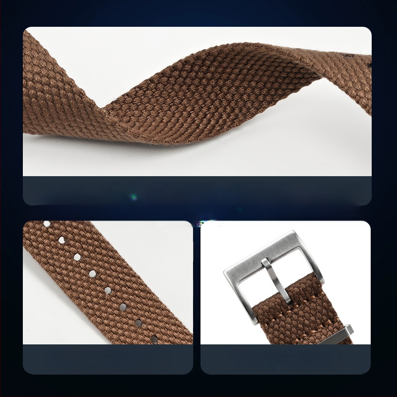 Λουράκι ρολογιού — λινό, μεταλλικός δακτύλιος, προέλευση Shenzhen, μάρκα Cheung kei, καλοκαίρι 2025