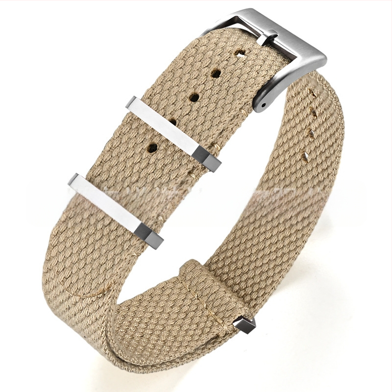 Λουράκι ρολογιού — λινό, μεταλλικός δακτύλιος, προέλευση Shenzhen, μάρκα Cheung kei, καλοκαίρι 2025