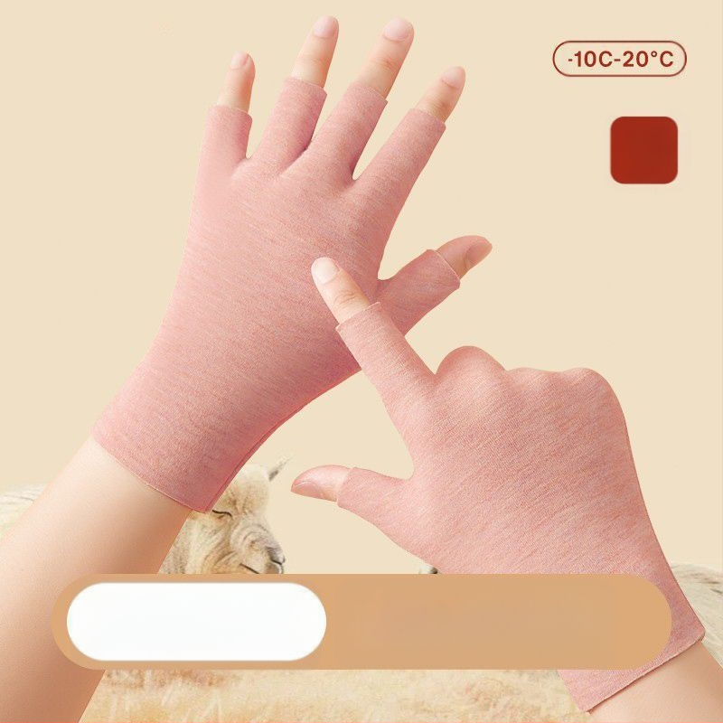 Universālas pašsiltējošas puspirkstu cimdi, silti un izturīgi pret nolietošanos, Flip Cover stils, Ice Silk–kokvilnas maisījums