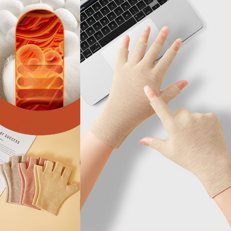 Universālas pašsiltējošas puspirkstu cimdi, silti un izturīgi pret nolietošanos, Flip Cover stils, Ice Silk–kokvilnas maisījums