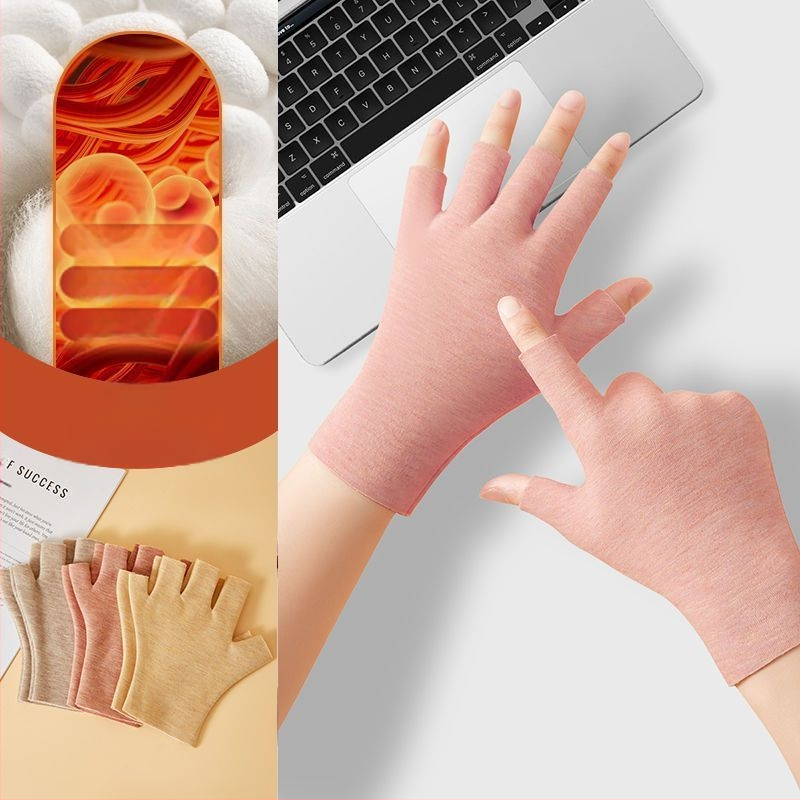 Universālas pašsiltējošas puspirkstu cimdi, silti un izturīgi pret nolietošanos, Flip Cover stils, Ice Silk–kokvilnas maisījums