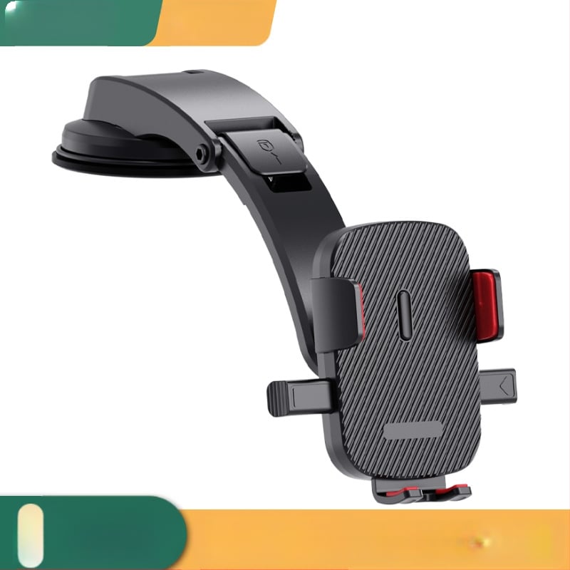 Automašīnas tālruņa turētājs ar vakuuma stiprinājumu, universāls uz paneļa, ar vienas pogas automātisku aizslēgšanu, pielāgojams