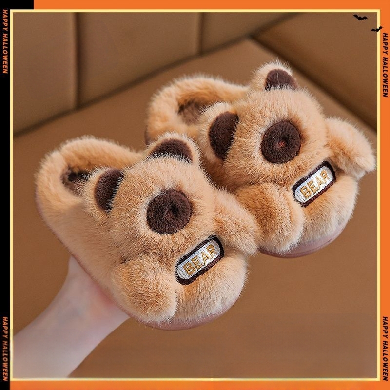 Vaikų medvilninės šlepetės cartoon dizaino, viršus medvilnė, padas EVA, amžiaus grupė 1–3 metai