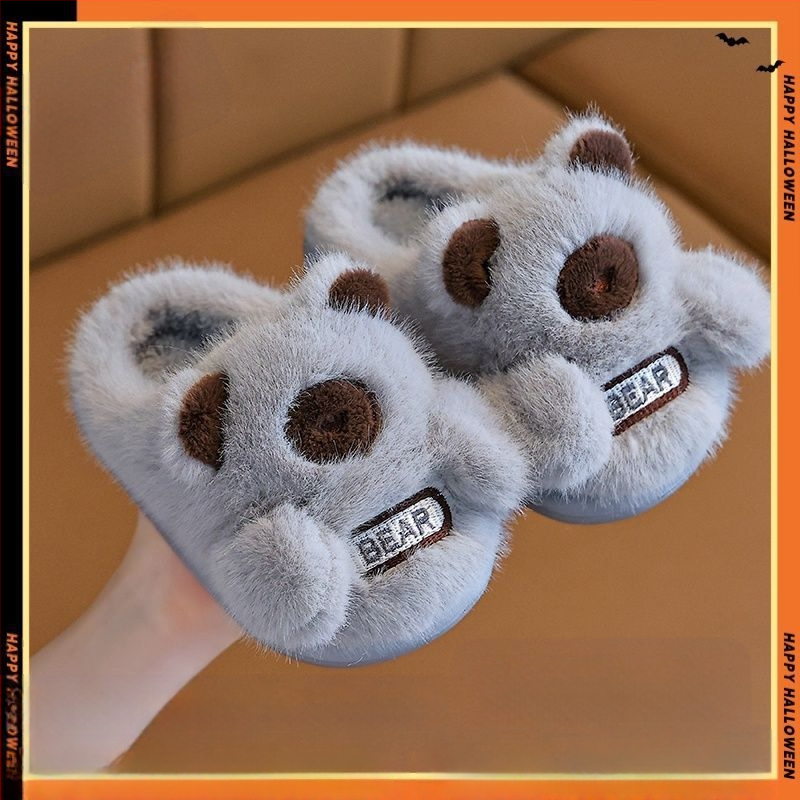 Vaikų medvilninės šlepetės cartoon dizaino, viršus medvilnė, padas EVA, amžiaus grupė 1–3 metai