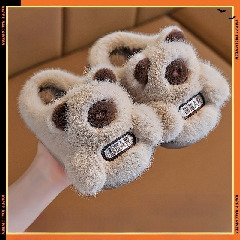 Vaikų medvilninės šlepetės cartoon dizaino, viršus medvilnė, padas EVA, amžiaus grupė 1–3 metai