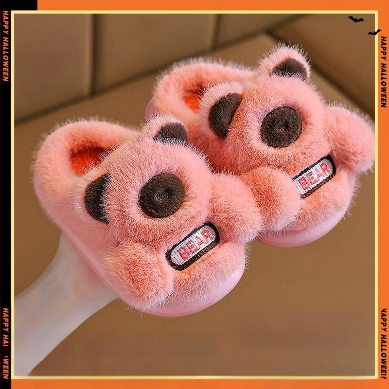 Vaikų medvilninės šlepetės cartoon dizaino, viršus medvilnė, padas EVA, amžiaus grupė 1–3 metai