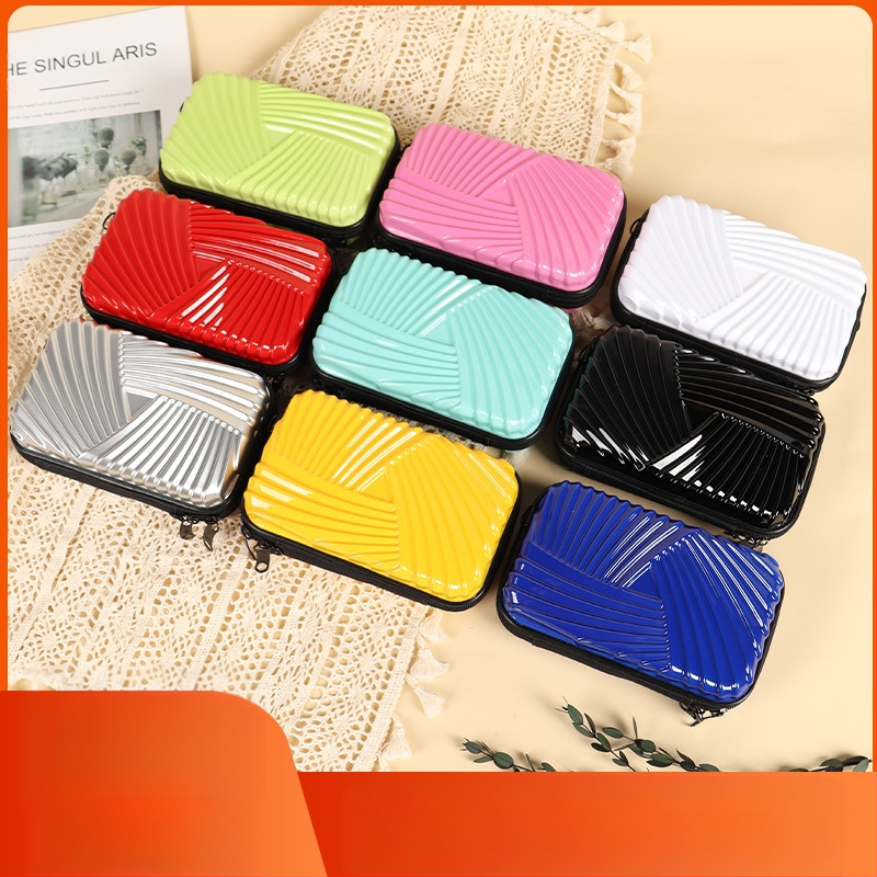 Geantă pătrată PVC portabilă – dungă, căptușeală din poliester, pliabilă, stil urban minimalist, unisex