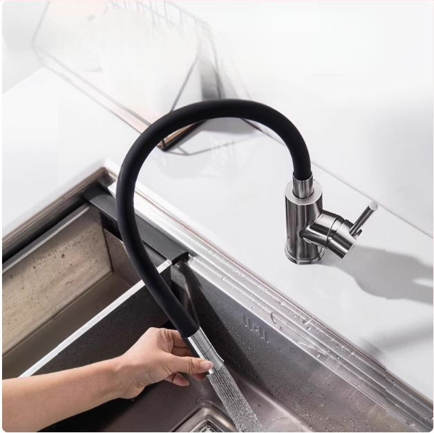 Sukamas virtuvės plautuvo čiaupas su keraminiu kasetiniu vožtuvu, cinko lydinio korpusas, modelis CL-WXCF01