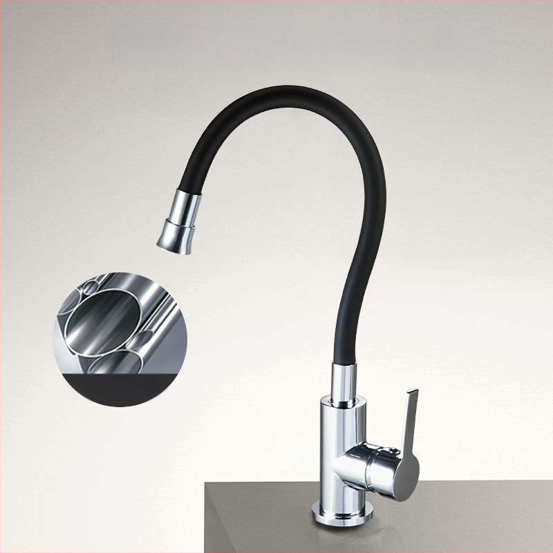 Sukamas virtuvės plautuvo čiaupas su keraminiu kasetiniu vožtuvu, cinko lydinio korpusas, modelis CL-WXCF01