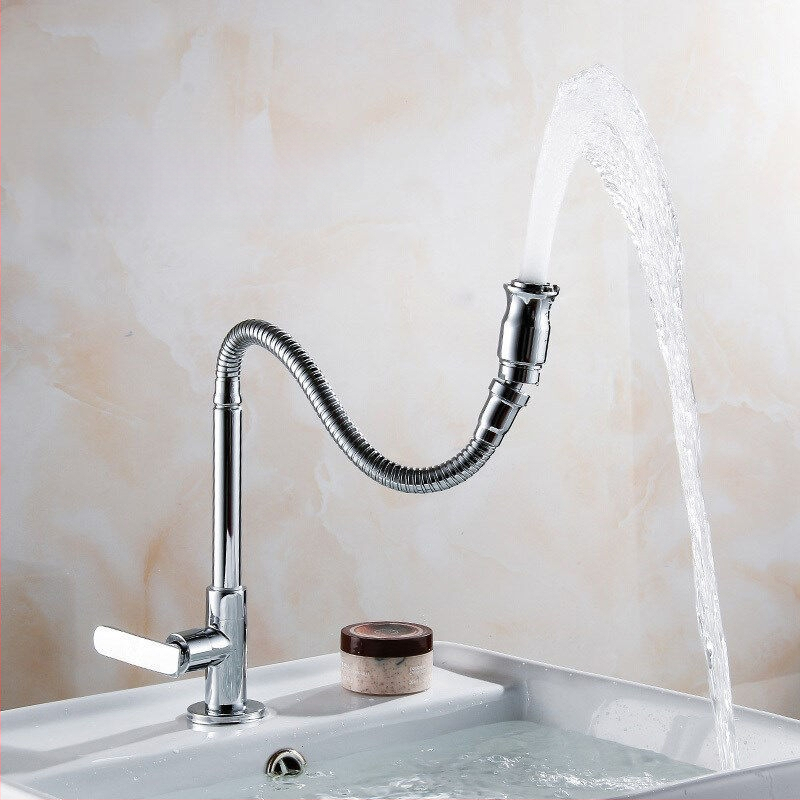 Sukamas virtuvės plautuvo čiaupas su keraminiu kasetiniu vožtuvu, cinko lydinio korpusas, modelis CL-WXCF01