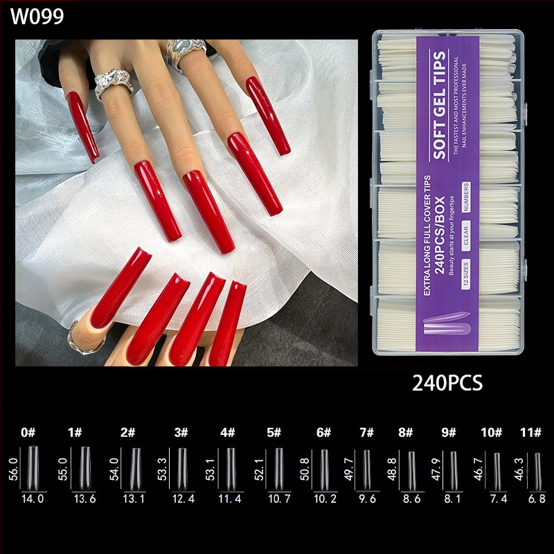 Nagu galiņi - Īpaši gari, Balerīnas forma, Pilns pārklājums, ABS materiāls, 240 gab. kastē