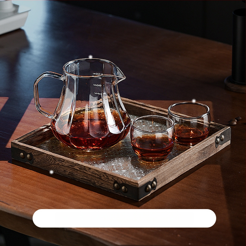 Bincoo Γυάλινο σετ καφέ για κοινή παρασκευή με φλυτζάνι γευσιγνωσίας και φίλτρο – μοντέρνο μινιμαλιστικό στυλ, απλός σχεδιασμός