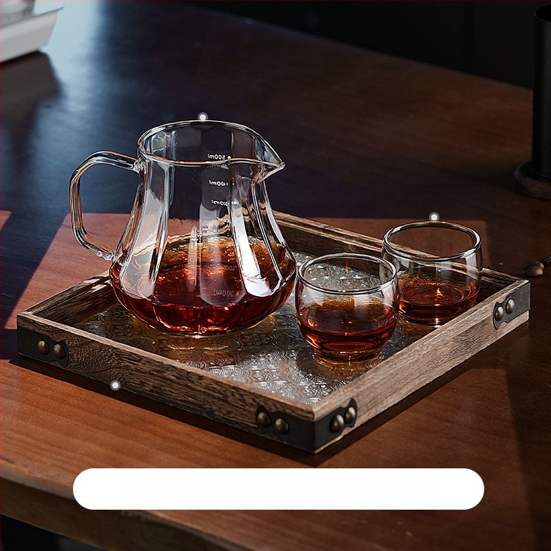 Bincoo Γυάλινο σετ καφέ για κοινή παρασκευή με φλυτζάνι γευσιγνωσίας και φίλτρο – μοντέρνο μινιμαλιστικό στυλ, απλός σχεδιασμός