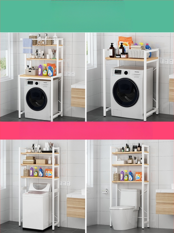 Raft de depozitare pentru mașina de spălat, 6 etaje, montaj pe podea, dulap deschis, pentru baie sau balcon