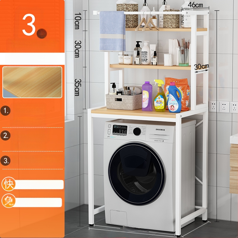 Raft de depozitare pentru mașina de spălat, 6 etaje, montaj pe podea, dulap deschis, pentru baie sau balcon