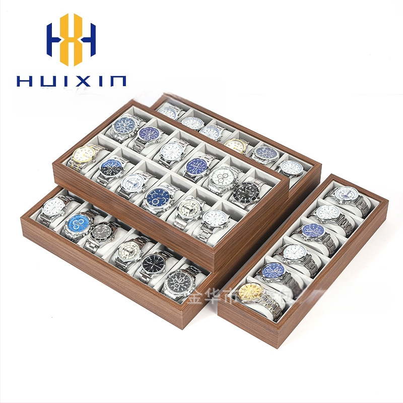 Дървена подложка за часовници, ръчна изработка, 6–30 позиции, кутия за подаръци и бижута