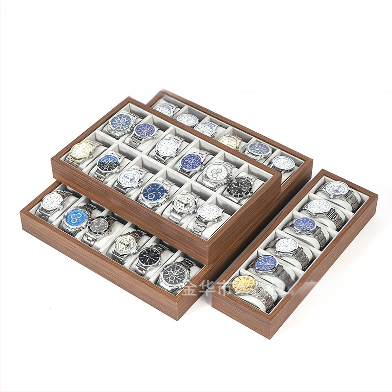 Дървена подложка за часовници, ръчна изработка, 6–30 позиции, кутия за подаръци и бижута