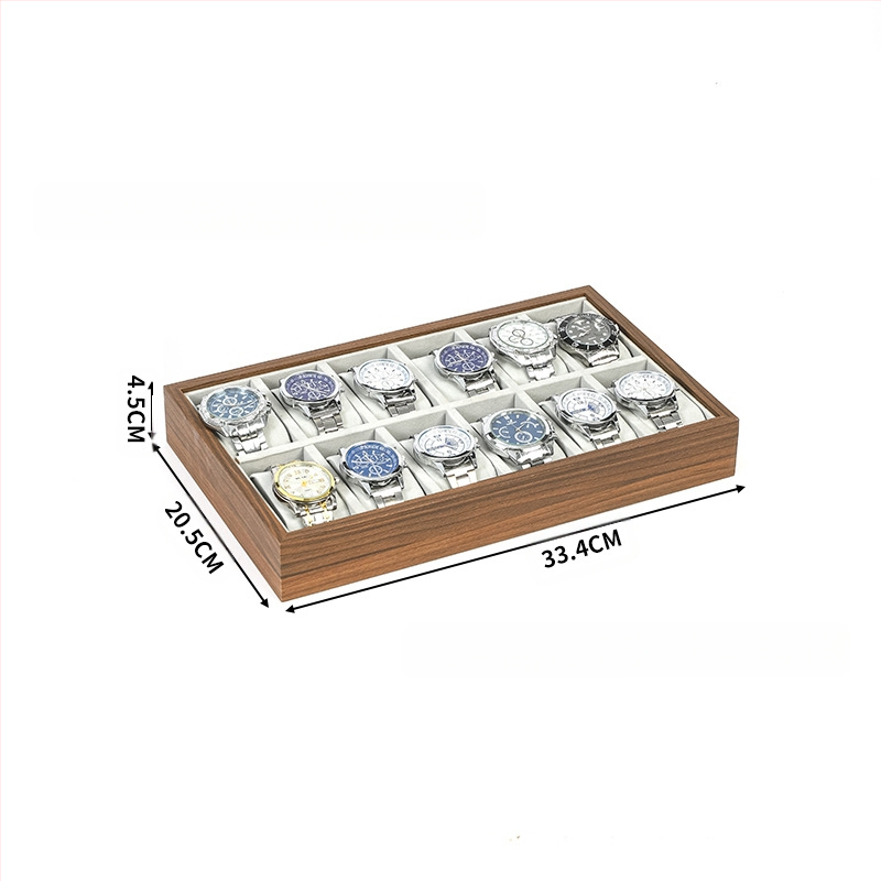 Дървена подложка за часовници, ръчна изработка, 6–30 позиции, кутия за подаръци и бижута