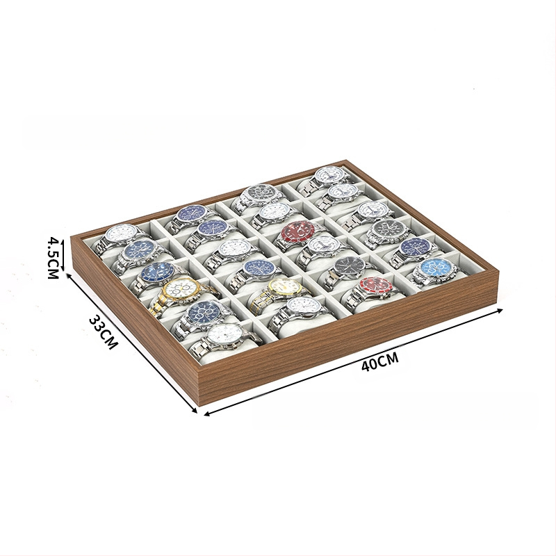 Дървена подложка за часовници, ръчна изработка, 6–30 позиции, кутия за подаръци и бижута