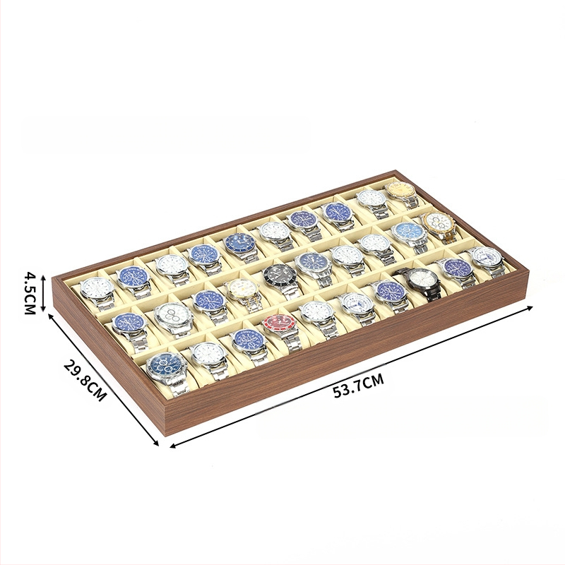 Дървена подложка за часовници, ръчна изработка, 6–30 позиции, кутия за подаръци и бижута