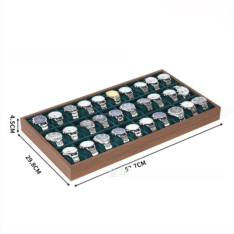 Дървена подложка за часовници, ръчна изработка, 6–30 позиции, кутия за подаръци и бижута