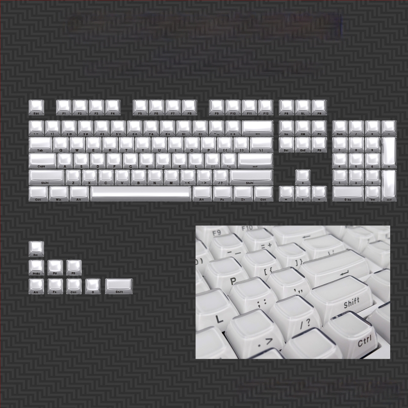 Mechanikus billentyűzethez készült keycap szett, 113 gomb, PC anyag, kettős színű oldalsó gravírozás, Cross-Shaft kompatibilis